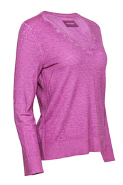 Current Boutique-Zadig & Voltaire - Purple Heathered V-Neck Sweater Sz M