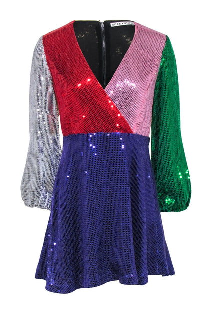 alice + olivia Blaze Sequin Dress Multi 4