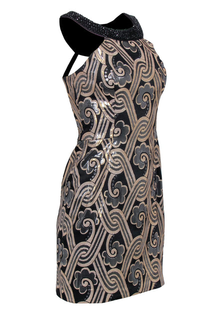 Lilly Pulitzer – Black, Gold & Silver w/ Beaded Embellishment Dress Sz