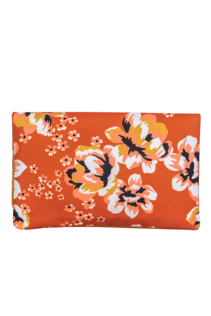 Rachel Pally Floral Orange & Yellow Leather Reversible Clutch Bag