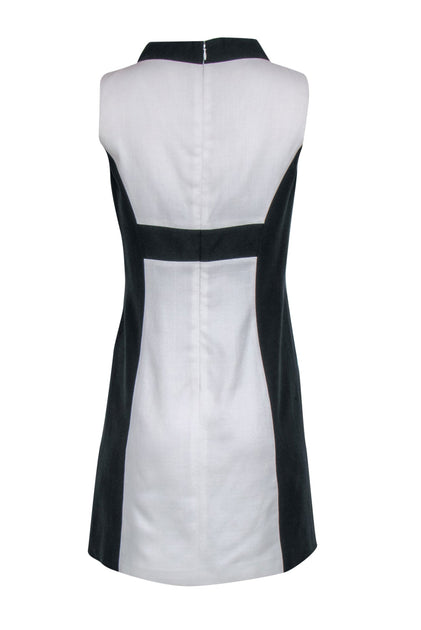 Rachel Zoe - White Shift Dress w/ Black Side Panels & Mock Neck Sz 6