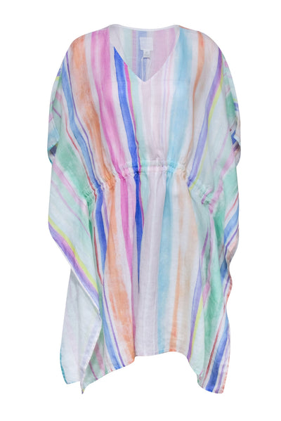 Current Boutique-120% Lino - Pink, Blue, & Green Pastel Multi Color Stripe Tunic Dress Sz 2