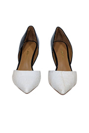 Current Boutique-3.1 Phillip Lim - White Snake Embossed & Black Patent Leather Pumps Sz 6.5