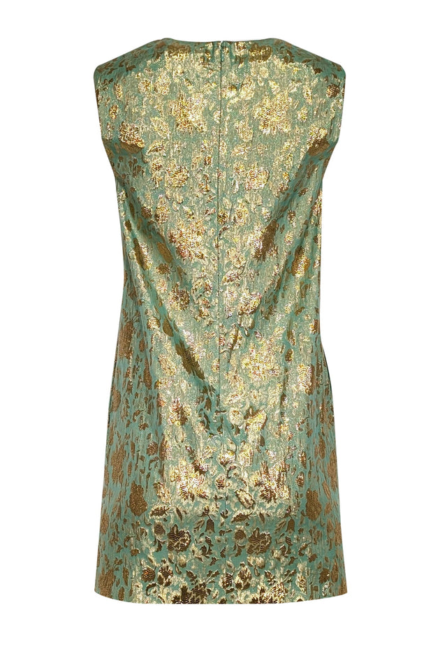 3.1 Phillip Lim - Mint Green and Metallic Gold Floral Brocade Shift Dr 3.1 Phillip Lim - Mint Green and Metallic Gold Floral Brocade Shift Dr