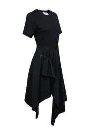 Current Boutique-3.1 Phillip Lim - Black Short Sleeve Dress w/ Ruched Bottom Detail Sz 4