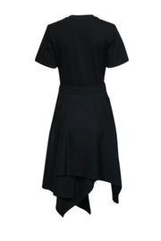 Current Boutique-3.1 Phillip Lim - Black Short Sleeve Dress w/ Ruched Bottom Detail Sz 4
