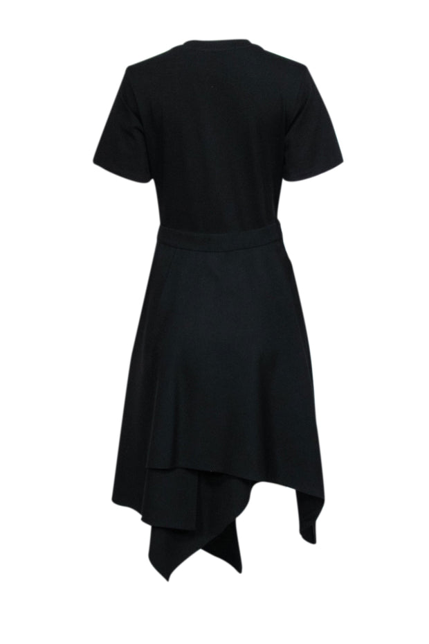 Current Boutique-3.1 Phillip Lim - Black Short Sleeve Dress w/ Ruched Bottom Detail Sz 4