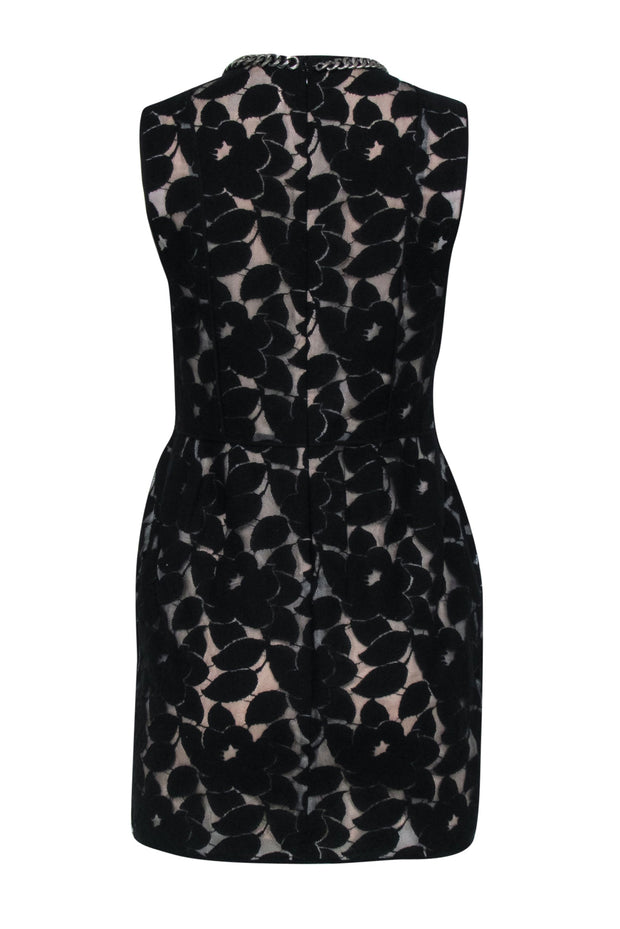 Current Boutique-3.1 Phillip Lim - Black & Beige Floral Lace Dress w/ Detailed Neckline Sz 8