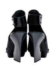 Current Boutique-3.1 Phillip Lim - Black Open Toe Cutout Short Boots Sz 9