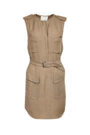 Current Boutique-3.1 Phillip Lim - Tan Utility Sleeveless Mini Dress Sz 2