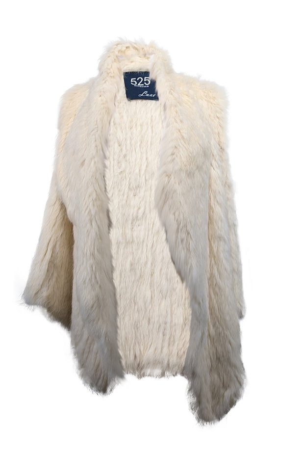 Current Boutique-525 America - Cream Rabbit Fur Vest Sz XS