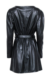 Current Boutique-7 For All Mankind - Black Faux Leather Warp Dress Sz M