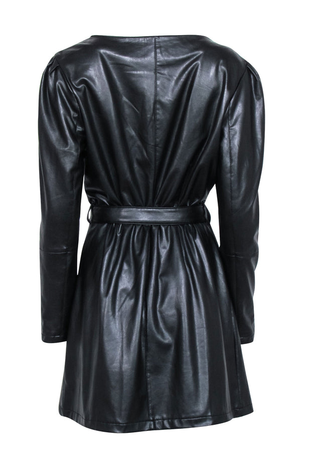 Current Boutique-7 For All Mankind - Black Faux Leather Warp Dress Sz M
