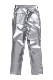 Current Boutique-7 For All Mankind - Silver Faux Leather Straight Leg Pants Sz XS