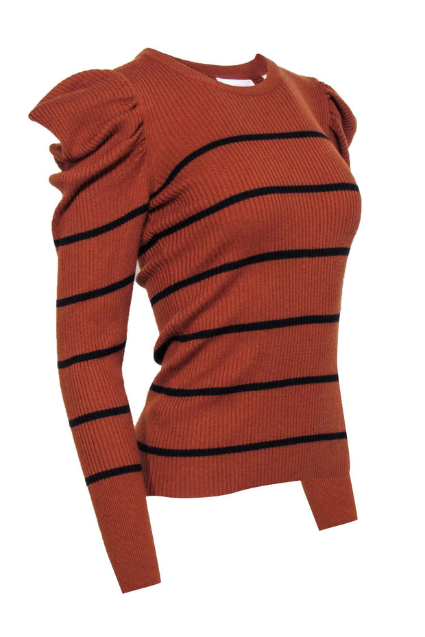 Current Boutique-7 For All Mankind - Tan w/Black Stripes Sweater Sz S