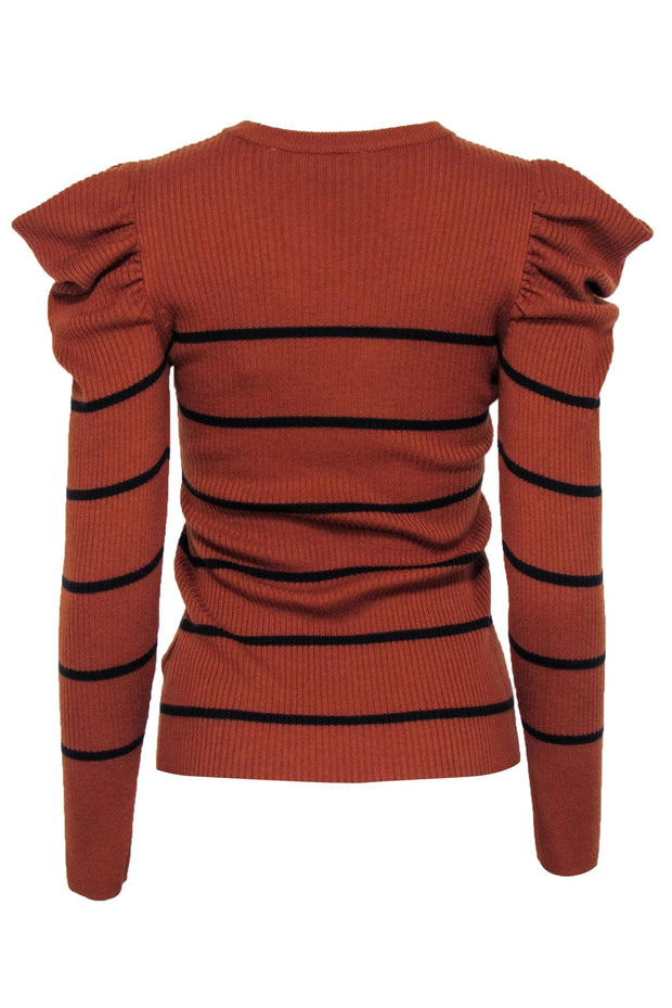 Current Boutique-7 For All Mankind - Tan w/Black Stripes Sweater Sz S