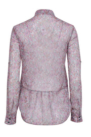 Current Boutique-7 for All Mankind - Pink & Blue Pastel Floral Long Sleeve Top Sz XS