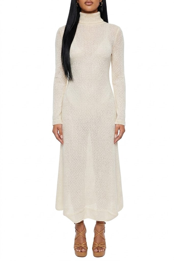 chinese dress ladies Gratuita Long Sleeve Rib Maxi Dress | Cream | Womens main image 1