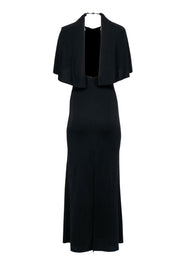 Current Boutique-ABS - Black Crepe Colum Gown w/ Halter Detail Neckline Sz XS