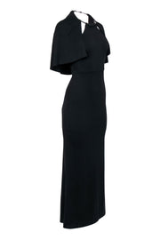 Current Boutique-ABS - Black Crepe Colum Gown w/ Halter Necklace Neckline Sz XS