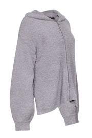 Current Boutique-ATM - Grey Fuzzy Zipper Front Sweater Sz L