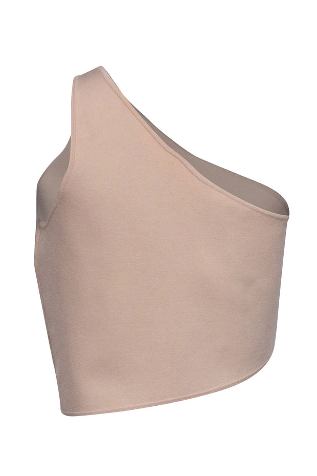 Current Boutique-A.L.C. - Beige Knit One Shoulder Asymmetrical Top Sz XL