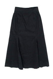 Current Boutique-A.L.C. - Black Button Front A-Line Midi Skirt Sz 2