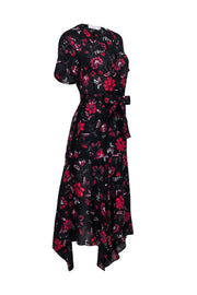 Current Boutique-A.L.C. - Black & Red Floral Wrap Dress Sz 4
