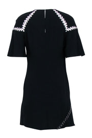 Current Boutique-A.L.C. - Black Short Sleeve Grommet Trim Dress Sz 6