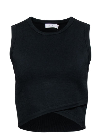 Current Boutique-A.L.C. - Black Sleeveless Knit Crop Top Sz S