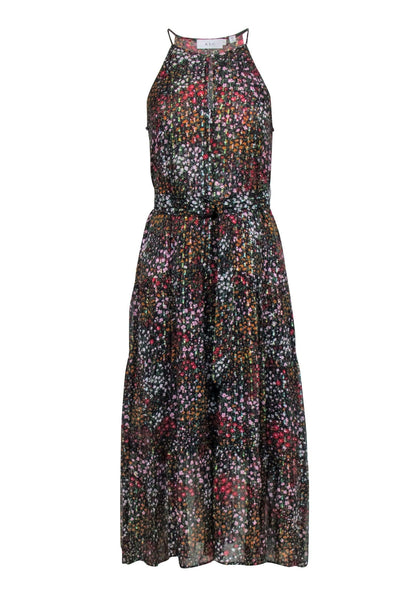 Current Boutique-A.L.C. - Black w/ Multi Color Floral Print Maxi Dress Sz 4
