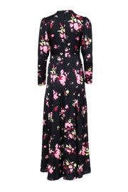 Current Boutique-A.L.C. - Black w/ Pink Floral Print Maxi Dress Sz 4