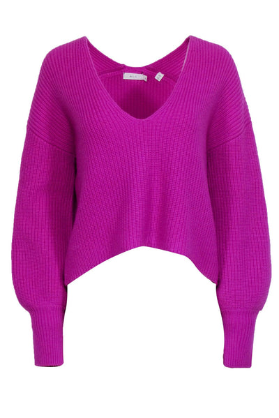 Current Boutique-A.L.C. - Bright Purple V-Neckline Knit Sweater Sz S