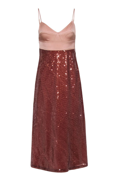 Current Boutique-A.L.C. - Bronze Sequin Sleeveless Formal Dress Sz 6