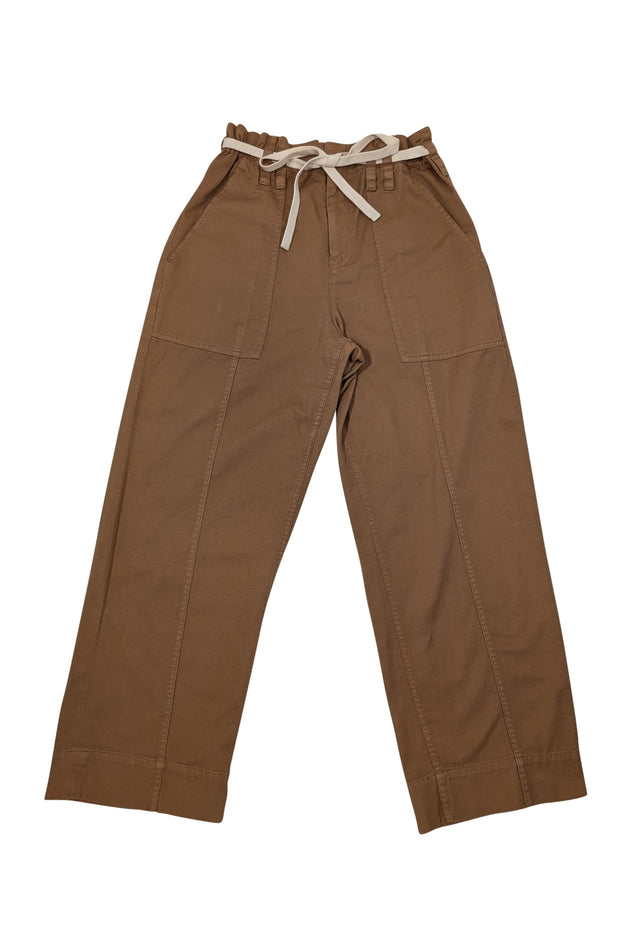 Current Boutique-A.L.C. - Camel Brown Cotton Paperbag Waist Pants Sz 8