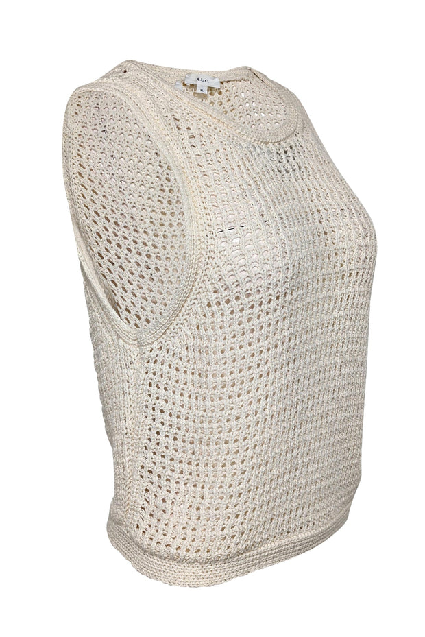 Current Boutique-A.L.C. - Cream Open Knit Tank Top Sz XL