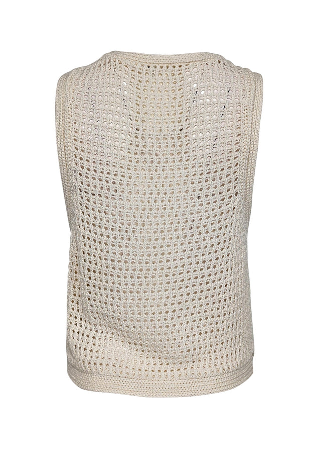 Current Boutique-A.L.C. - Cream Open Knit Tank Top Sz XL