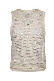 Current Boutique-A.L.C. - Cream Open Knit Tank Top Sz XL