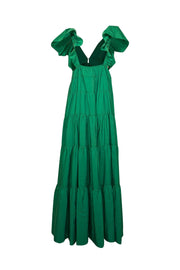 Current Boutique-A.L.C. - Green Maxi V-Neckline Dress Sz 12