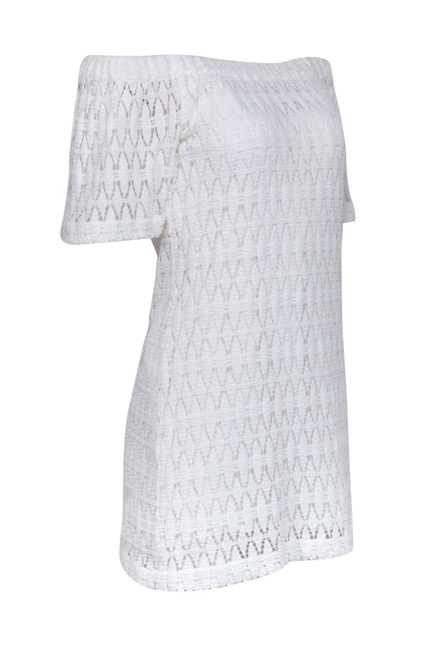 Current Boutique-A.L.C. - Ivory Crochet Lace Off The Shoulder Dress Sz 2