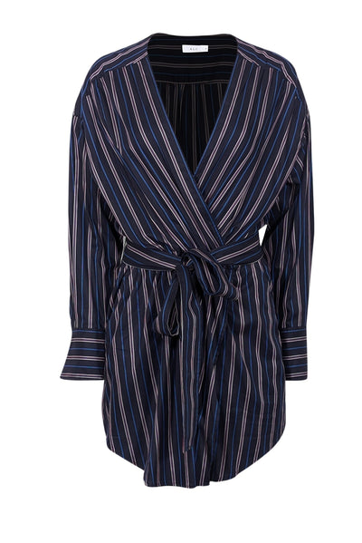 Current Boutique-A.L.C. - Navy w/ Red & Cream Striped Faux Wrap Dress Sz 8