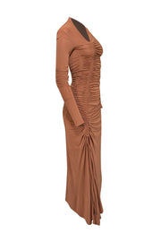 Current Boutique-A.L.C. - Tan Ruched Long Sleeve Midi Dress Sz XS