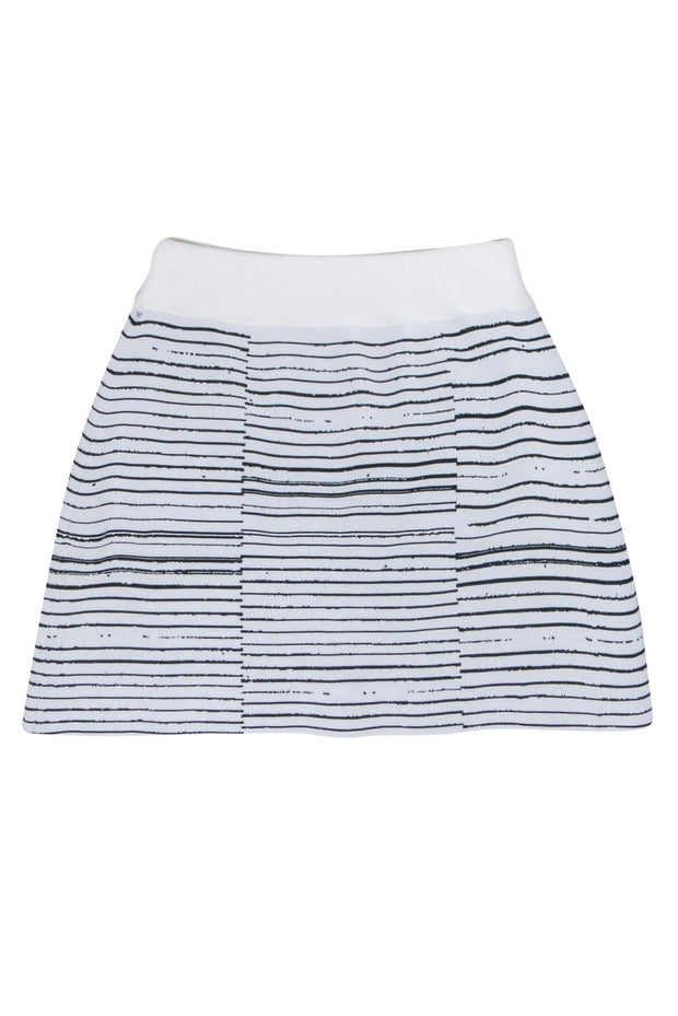 Current Boutique-A.L.C. - White & Black Stripe Knit Skirt Sz S