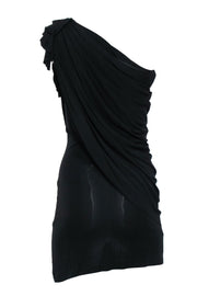 Current Boutique-Adam Lippes - Black One Shoulder Sleeveless Mini Dress Sz XS
