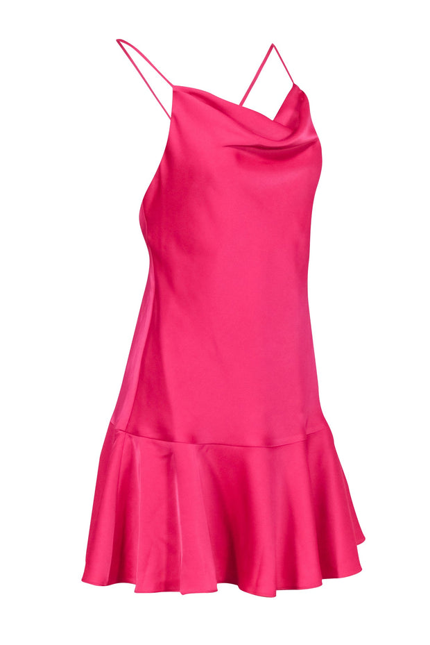 Current Boutique-Aidan Mattox - Hot Pink Drop Waist Sleeveless Dress Sz4
