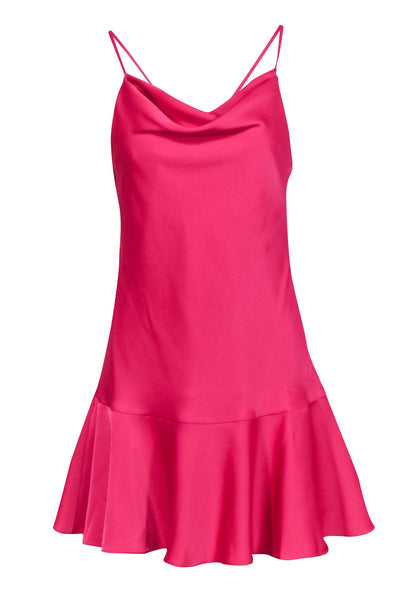 Current Boutique-Aidan Mattox - Hot Pink Drop Waist Sleeveless Dress Sz4