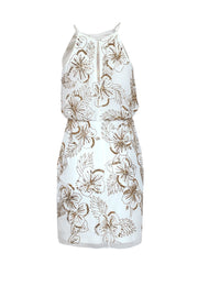 Current Boutique-Aidan Mattox - White & Gold Beaded Detail Dress Sz 4
