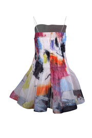 Current Boutique-Aje - White, Pink, Black, & Multi Color Pleated Tulle Dress Sz 8