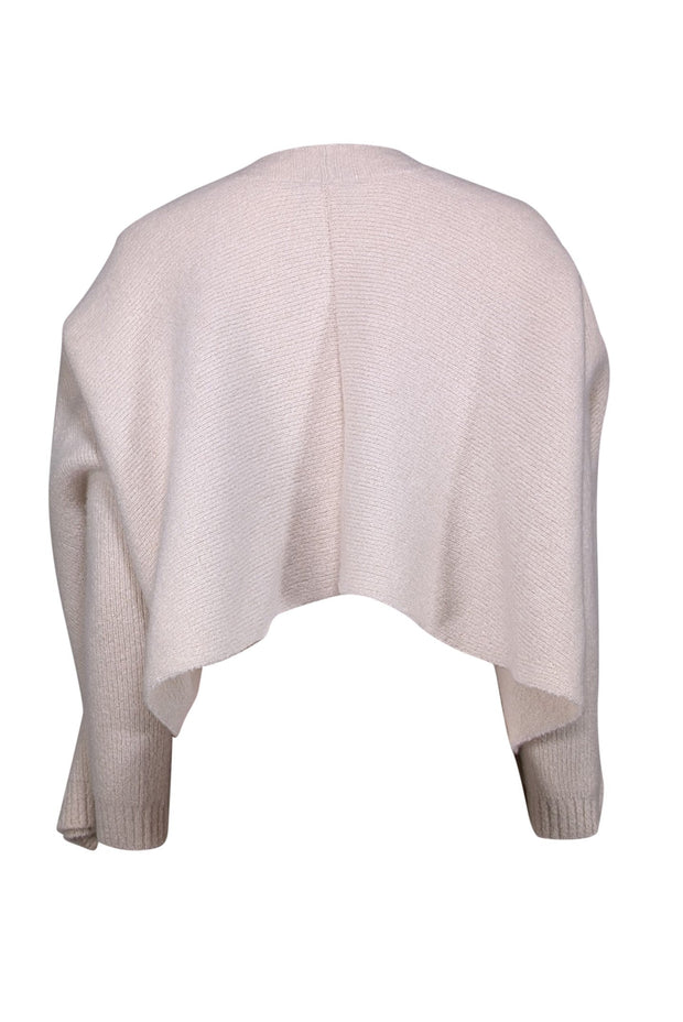 Current Boutique-Akris - Beige Cashmere, Wool, & Mulberry Silk Blend Asymmetrical Cape Sz 8