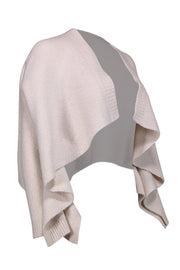 Current Boutique-Akris - Beige Cashmere, Wool, & Mulberry Silk Blend Asymmetrical Cape Sz 8